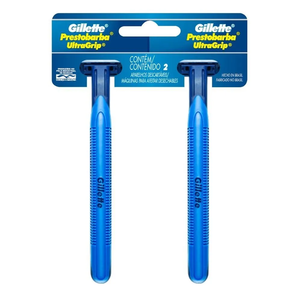 BARBEADOR GILLETTE PB ULTRAGRIP CABEÇA FIXA CART C/02UN