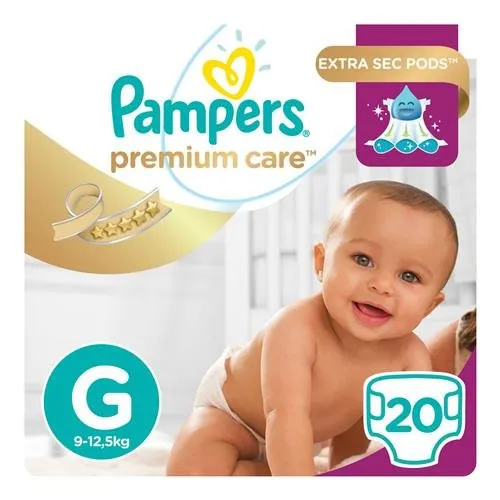 Fralda Descartável Infantil Pampers Premium Care Tamanho G 20 unidades