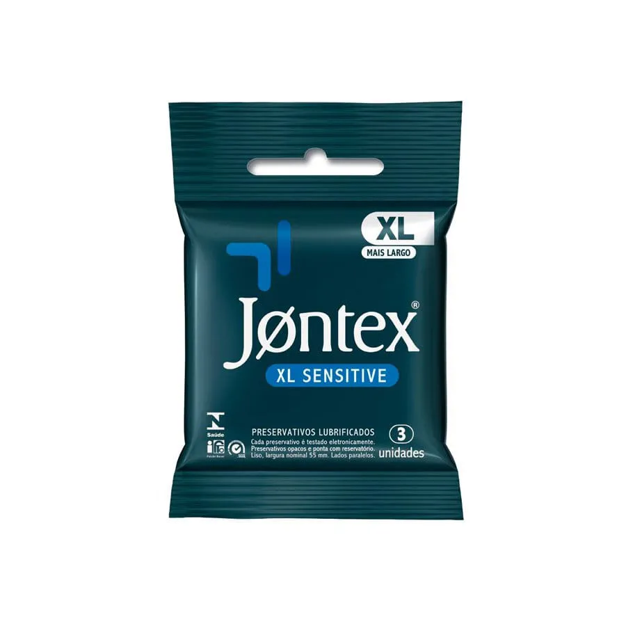 Preservativo Lubrificado Jontex Xl Sensitive 3 Unidades