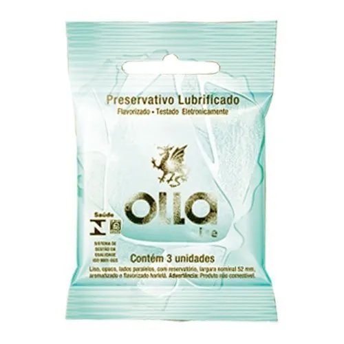 Preservativo Lubrificado Olla Ice 3 Unidades