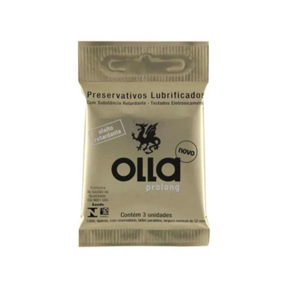 Preservativo Lubrificado Olla Prolong 3 Unidades