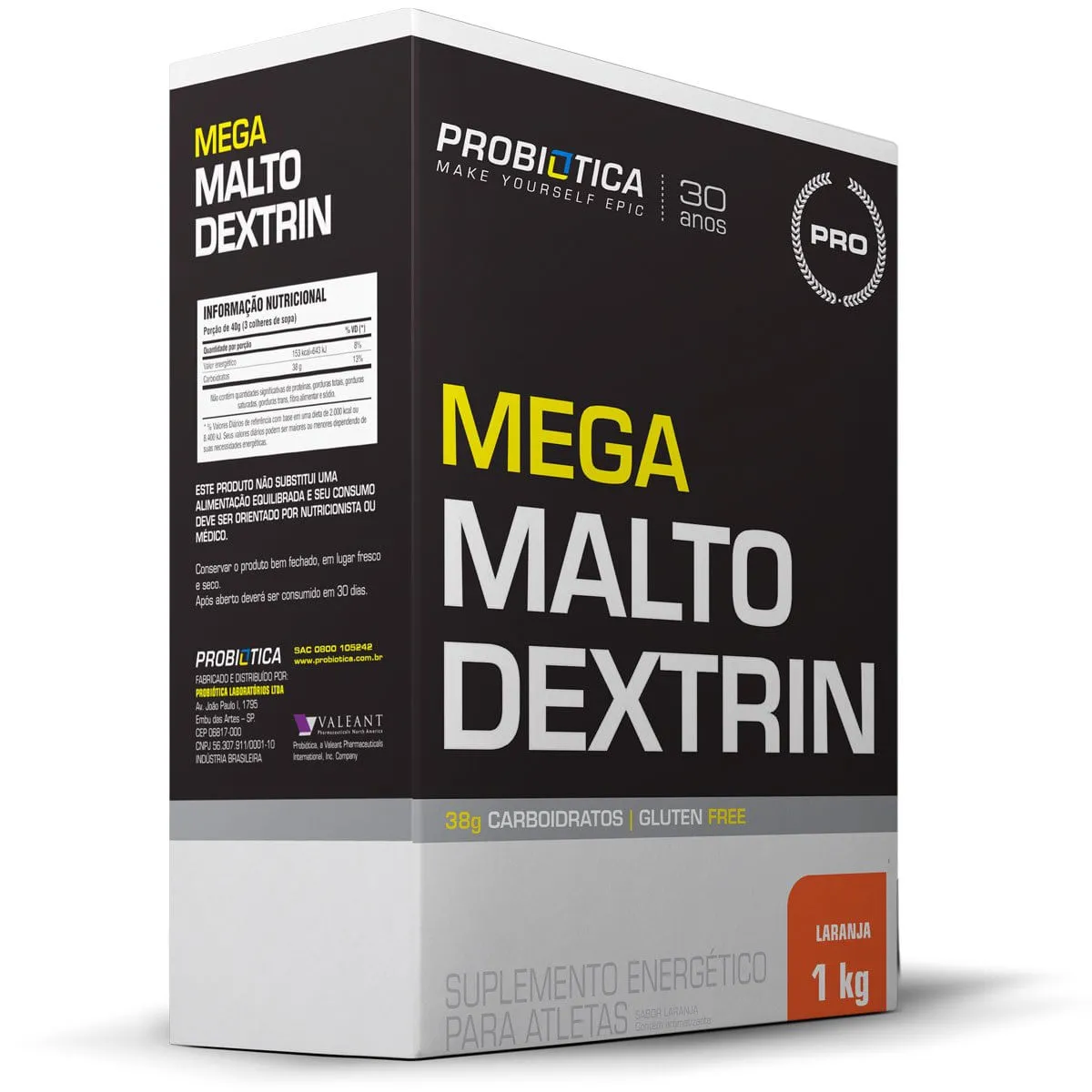 SUPLEMENTO ENERGETICO PROBIÓTICA PRO MEGA MALTO DEXTRIN LARANJA 1Kg