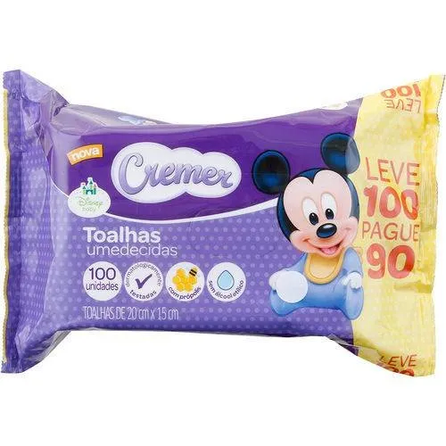 Lenço Umedecido Cremer Disney Baby 100 Unidades