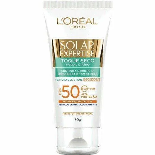 Protetor Solar Facial Loréal Expertise Toque Seco com Cor Fps 50 50g