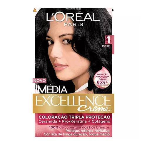 Tintura para Cabelo Loréal Imédia Excellence Preto Onix 1