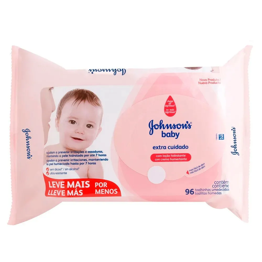 Lenço Umedecido Johnson & Johnson Baby Extra Cuidado 96Unidades