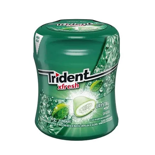 Goma de Mascar Lacta Trident Garrafa Sabor Menta 28 Unidades 40,6g