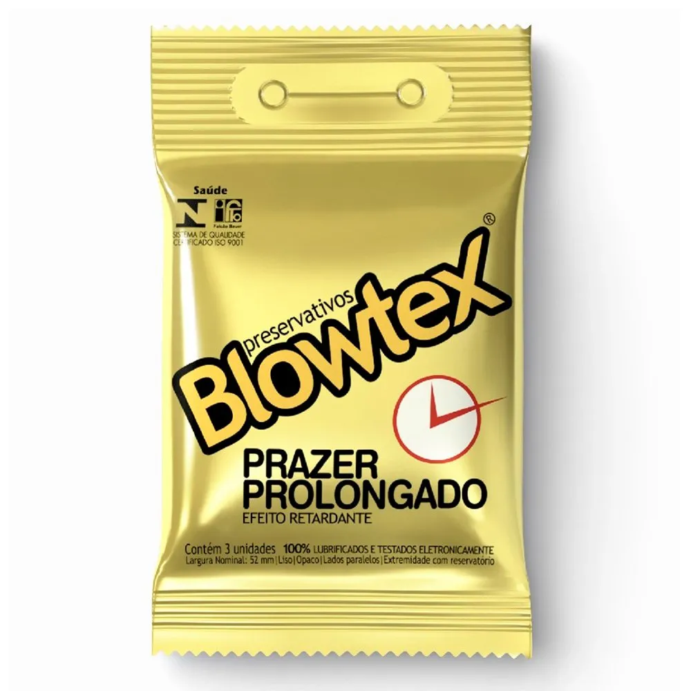 Preservativo Lubrificado Blowtex Retardante 3 Unidades