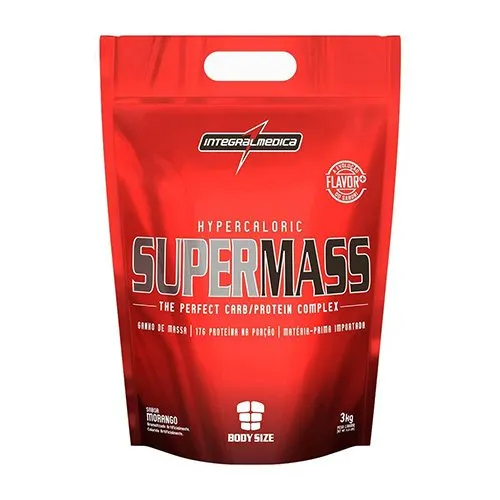 SUPLEMENTO INTEGRAL MEDICA SUPERMASS MORANGO SACO 3kg
