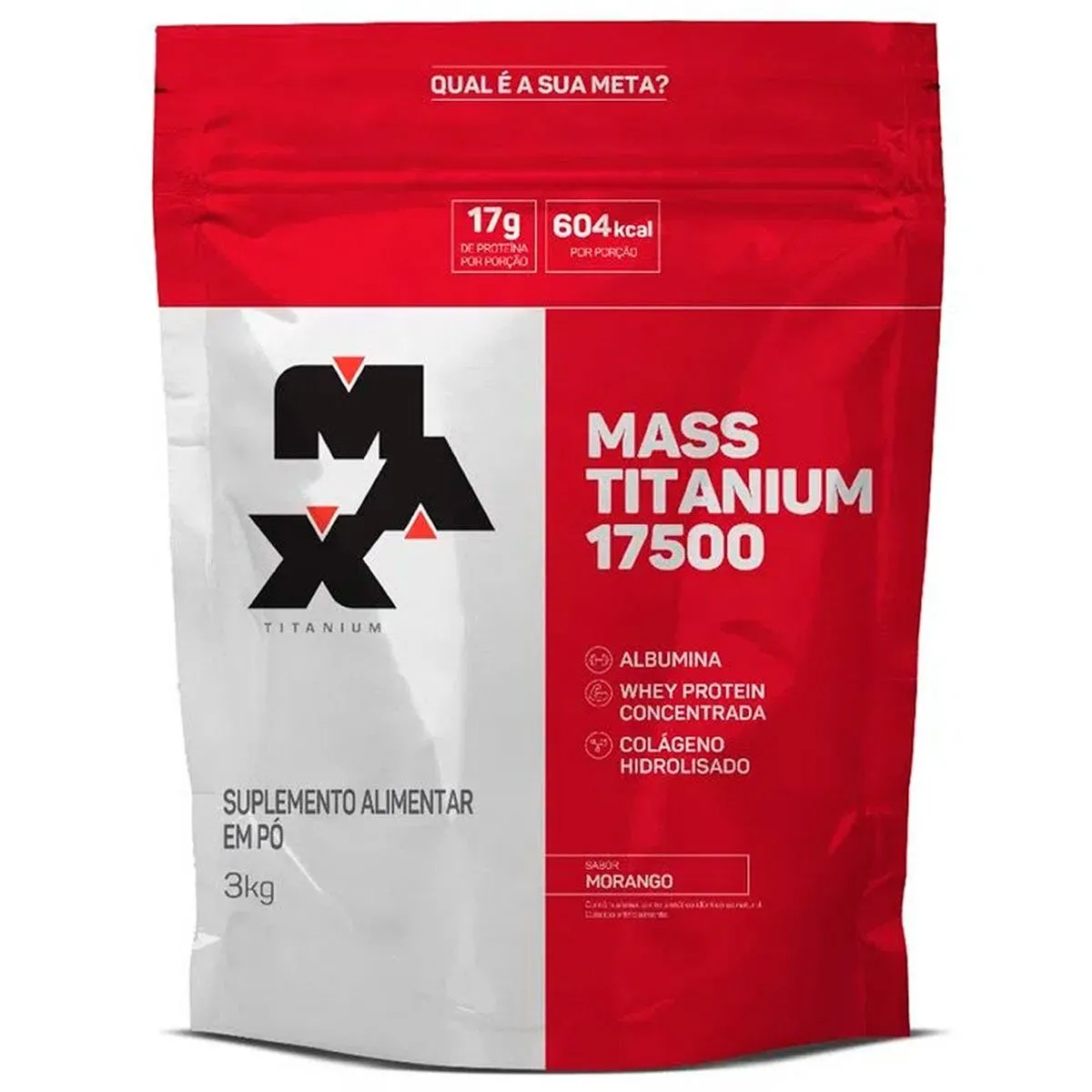Suplemento Max Titanium Mass Morango Saco 3kg