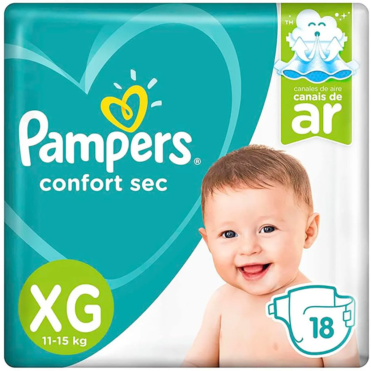 Fralda Infantil Pampers Confort Sec Xg 18 Unidades