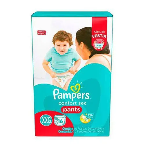 Fralda Pampers Infantil Pants Mini Confort Sec Tamanho XXG 16 Unidades