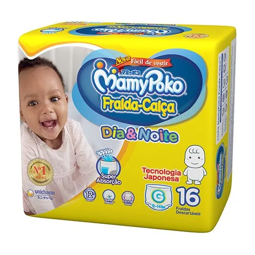 Fralda Mamypoko Calça Dia & Noite Tamanho G 16 Unidades