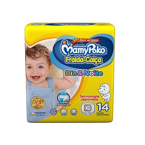 Fralda Calça Mamypoko Dia&Noite Tamanho XG 14 Unidades