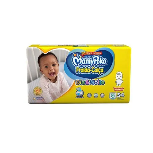 Fralda Mamypoko Calça Dia & Noite Tamanho G 34 Unidades
