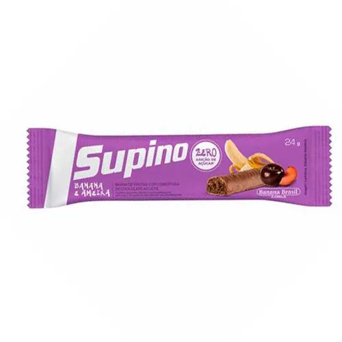 Barra de Frutas Supino Zero Banana Ameixa com Chocolate 24g