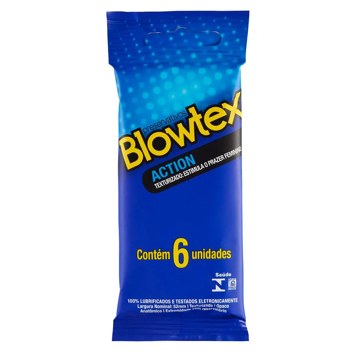 Preservativo Blowtex Action Lubrificado Texturizado 6 Unidades
