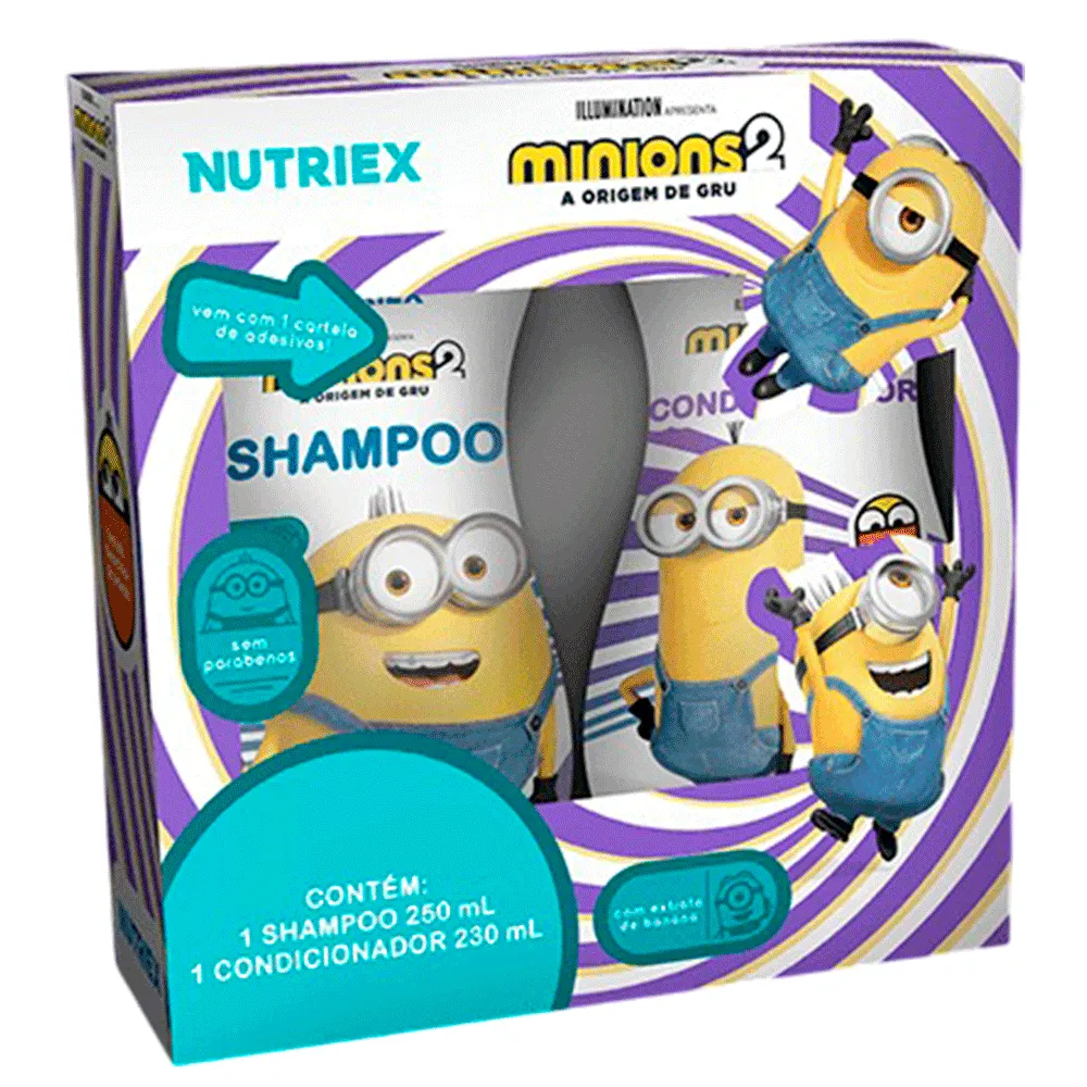 Kit Shampoo e Condicionador Minions 250ml + 230ml Nutriex