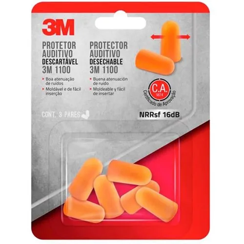 Protetor Auditivo 3M Descartável 3 Pares