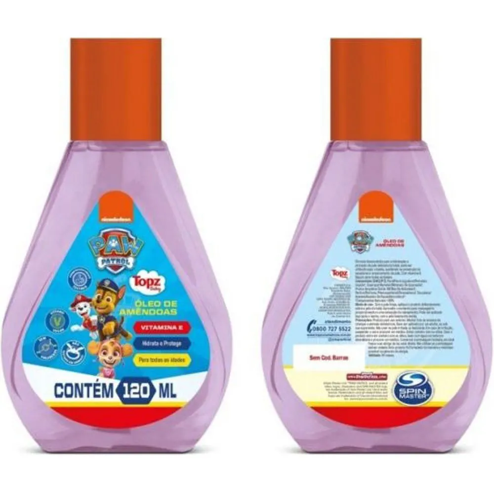 Óleo de Amêndoas Topz Patrulha Canina 120ml