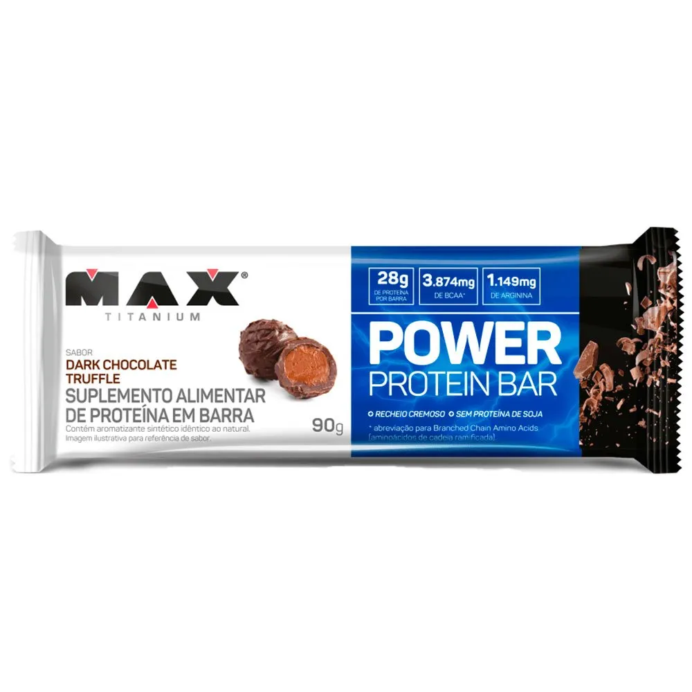 Barra de Proteina Power Protein Bar Max Titanium Dark Chocolate Truffle 90g
