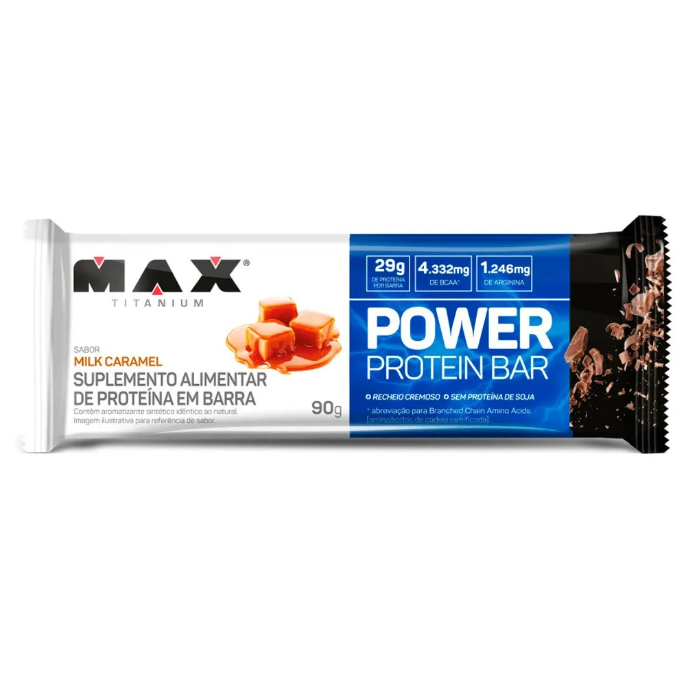 Barra de Proteina Power Protein Max Bar Titanium Milk Caramel 90g