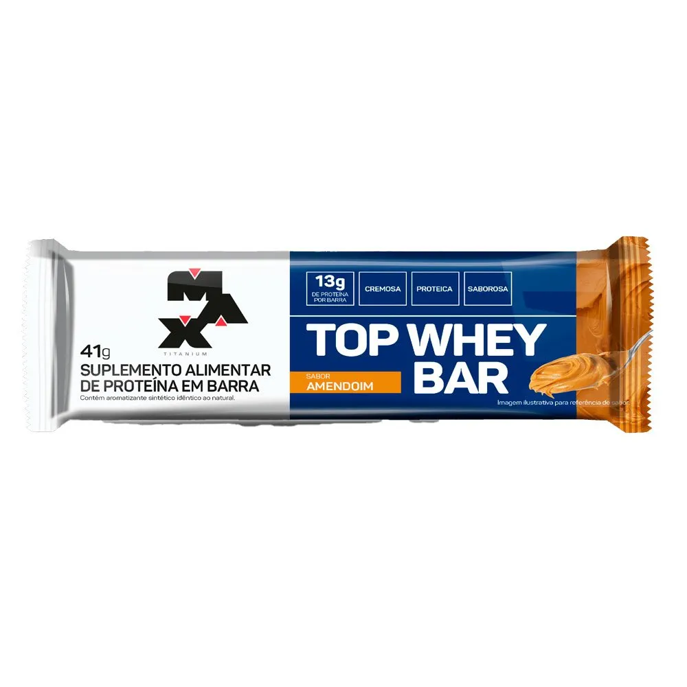 Top Whey Bar Max Titanium Amendoim 1 Unidade