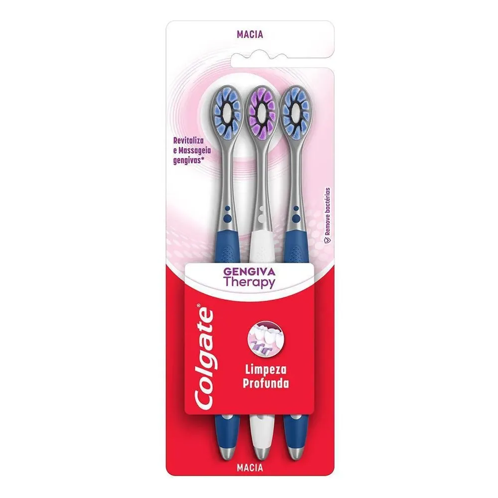 Escova Dental Colgate Gengiva Therapy Macia 3 Unidades