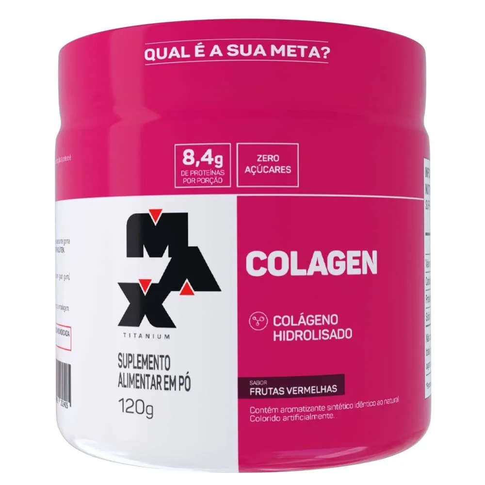 Colágeno Hidrolisado Max Titanium Frutas Vermelhas 120g
