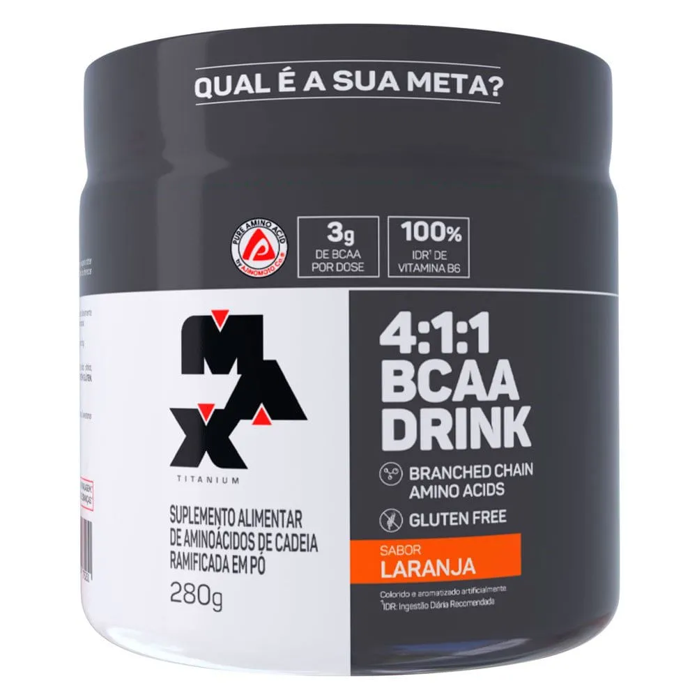 BCAA 4:1:1 Drink Max Titanium Sabor Laranja 280g