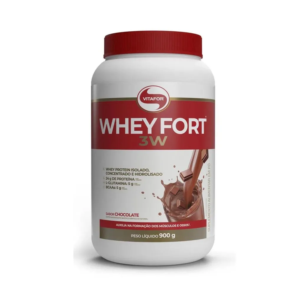 Suplemento Whey Protein 3W Chocolate Vitafor 900g