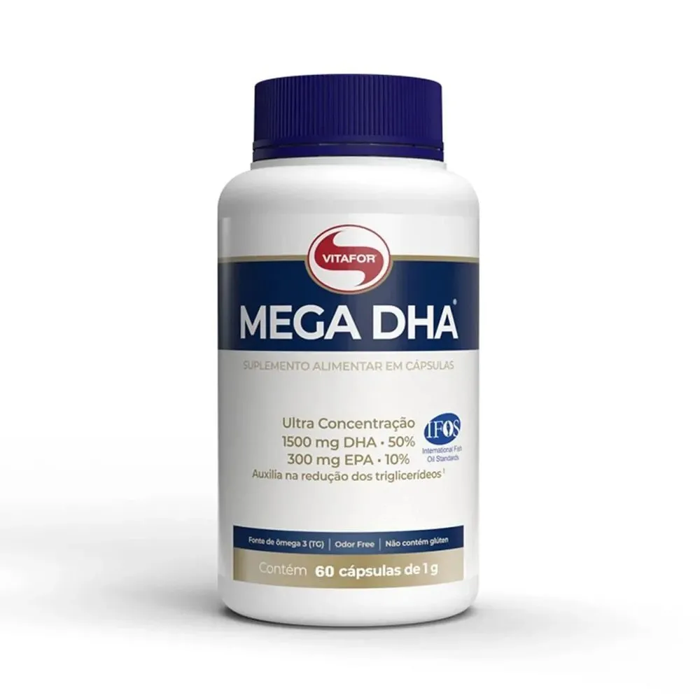 Suplemento Ômega 3 Mega DHA Vitafor 1000mg com 60 Cápsulas