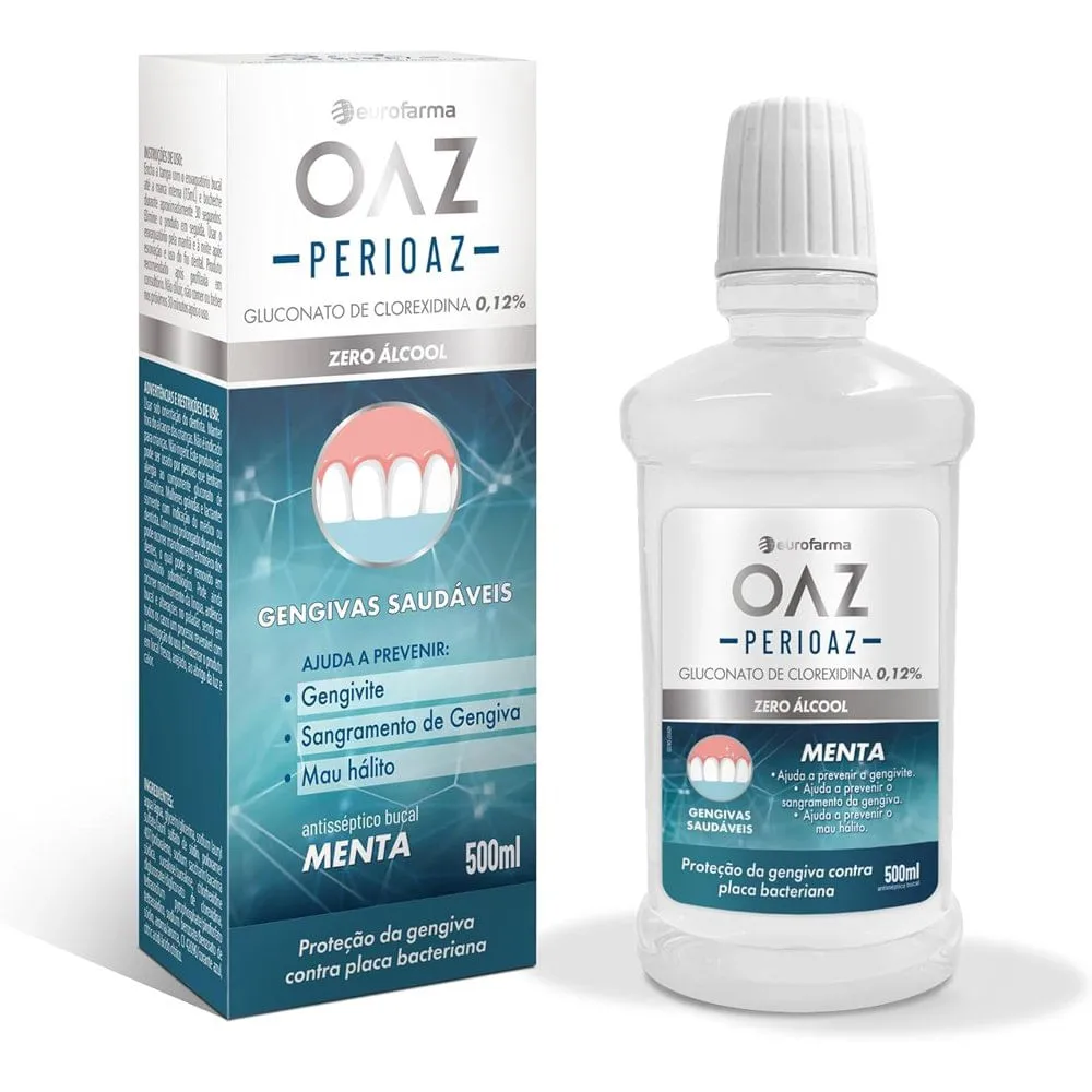 Enxaguante Bucal OAZ Perioaz Menta 0.12% 500ml