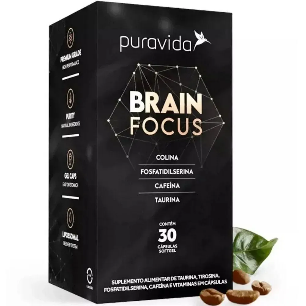 Suplemento Brain Focus PuraVida 30 Cápsulas