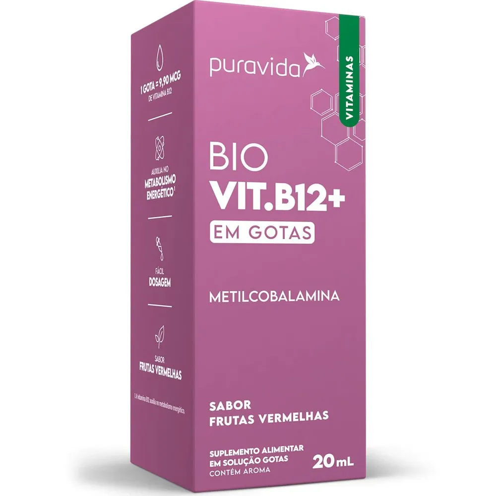 Vitamina B12 Bio PuraVida Frutas Vermelhas 20ml