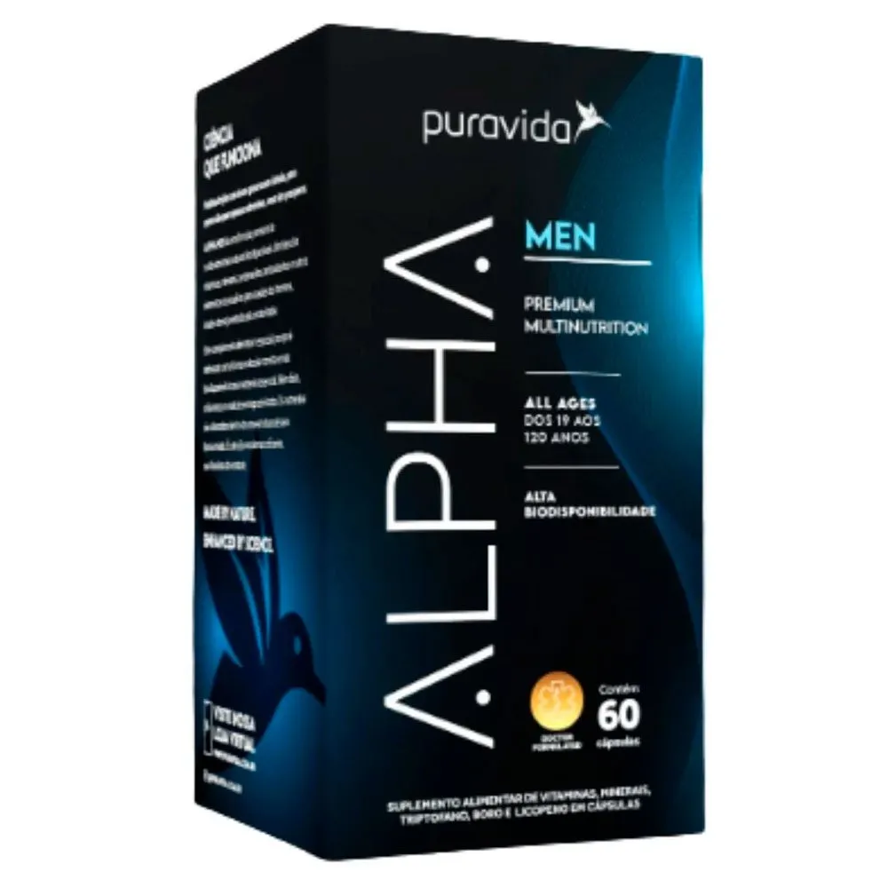 Suplemento Alimentar Puravida Alpha Men 60 Cápsulas