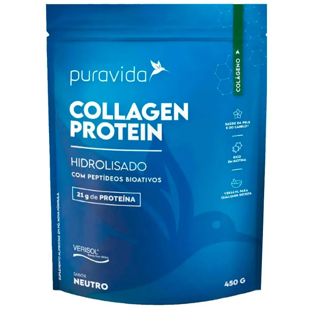 Suplemento Alimentar Puravida Colágeno Hidrolisado Collagen Protein 450g