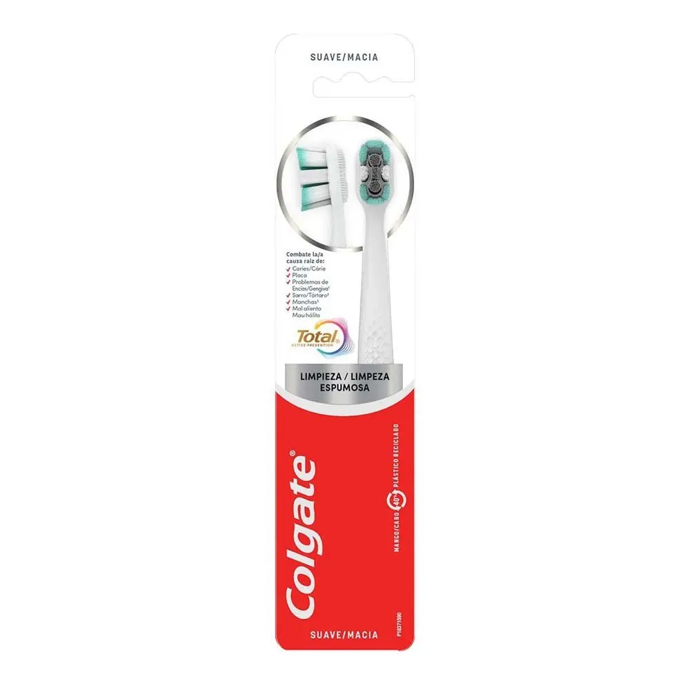 Escova Dental Colgate Total Limpeza Espumosa Macia 2 unidades