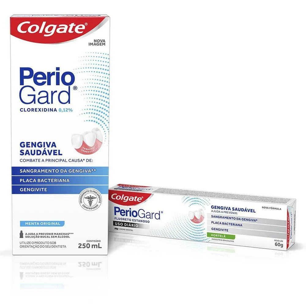 Kit Colgate Perio Gard Gengiva Saudável  Solução Bucal 250ml + Creme Dental 60g