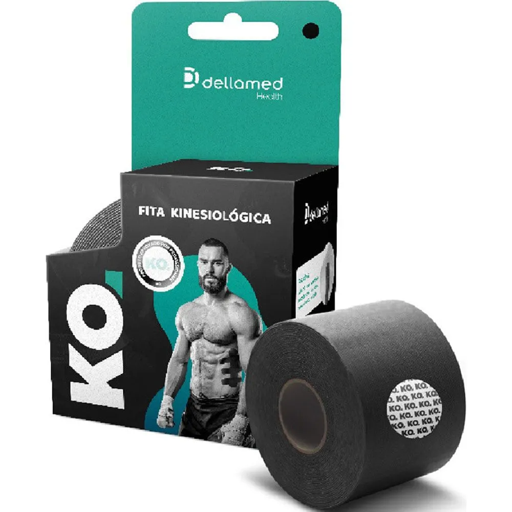 Fita Elástica Adesiva Kinesiológica Dellamed Black
