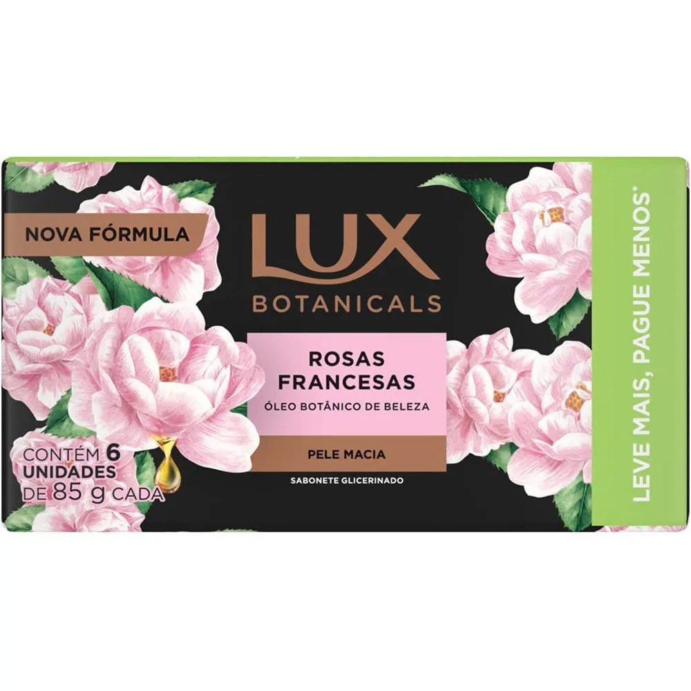 Sabonete Rosas Francesas 6 unidades 85g Lux Botanicals