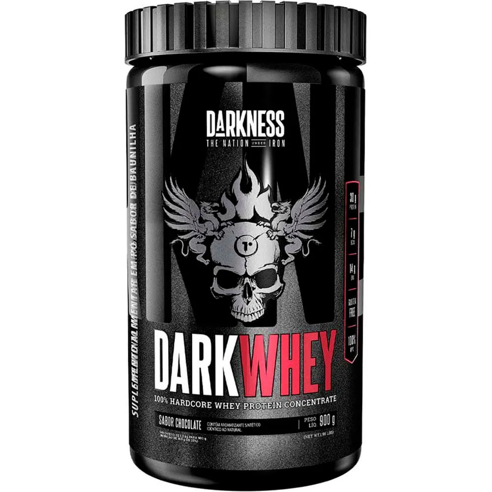 Whey Darkness Protein Concentrado Dark Whey 100% Baunilha 900g