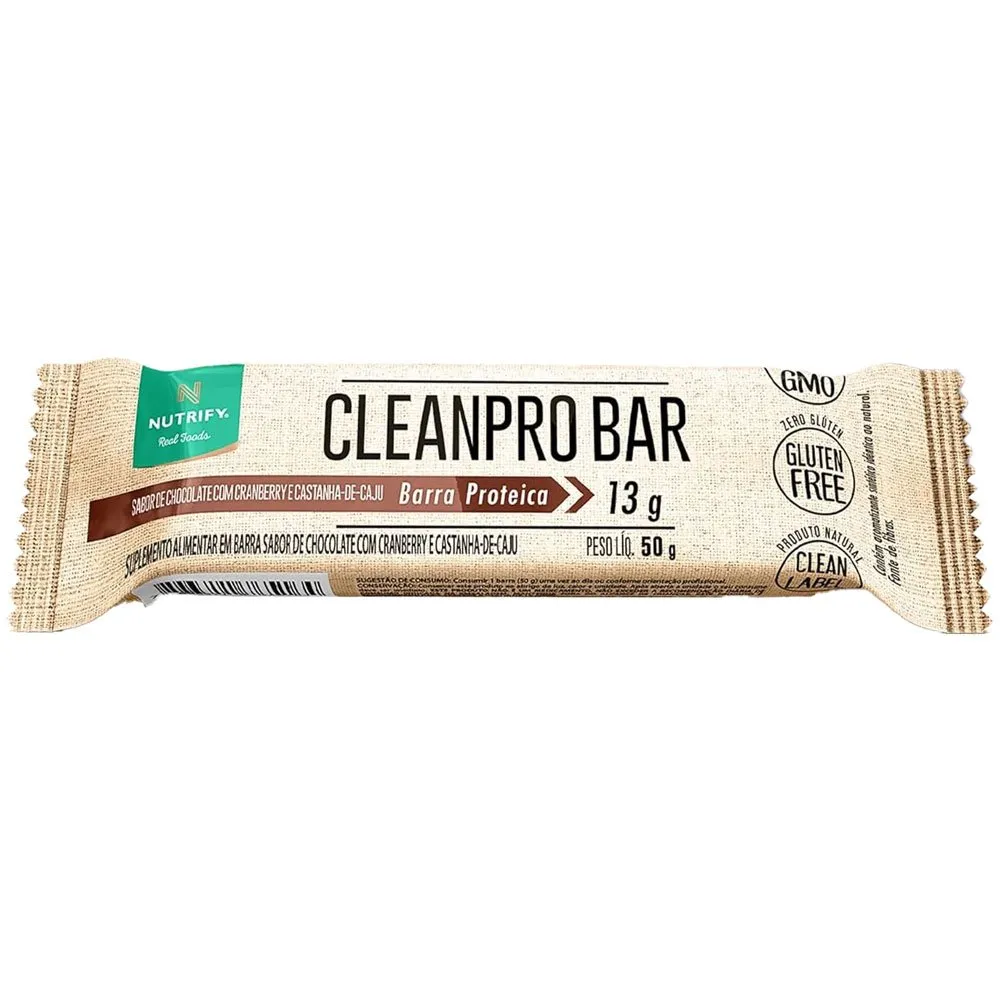 Barra de Proteína Nutrify CleanPro Bar Chocolate com Cranberry 50g