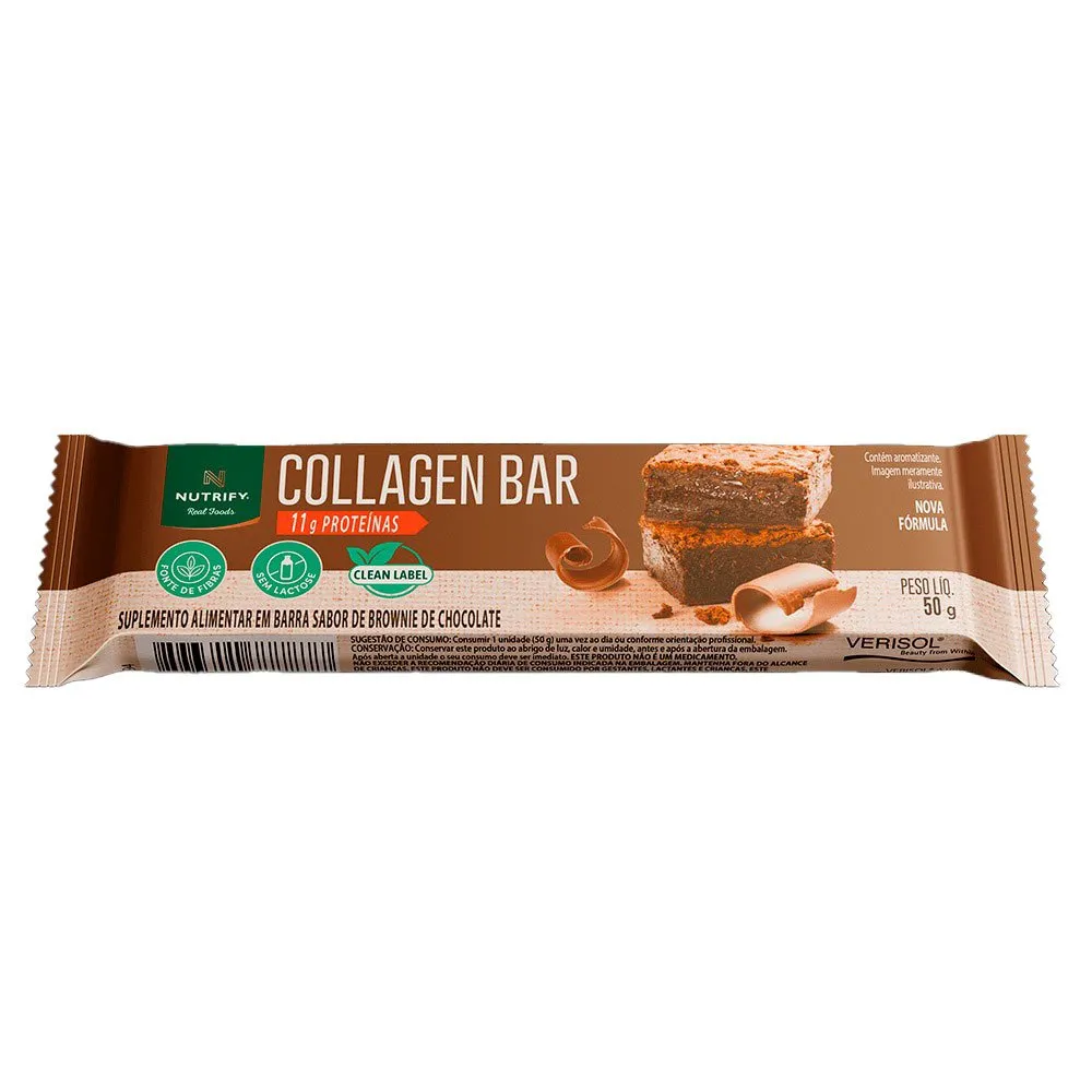 Barra de Proteína Nutrify Collagen Bar Brownie de Chocolate 50g