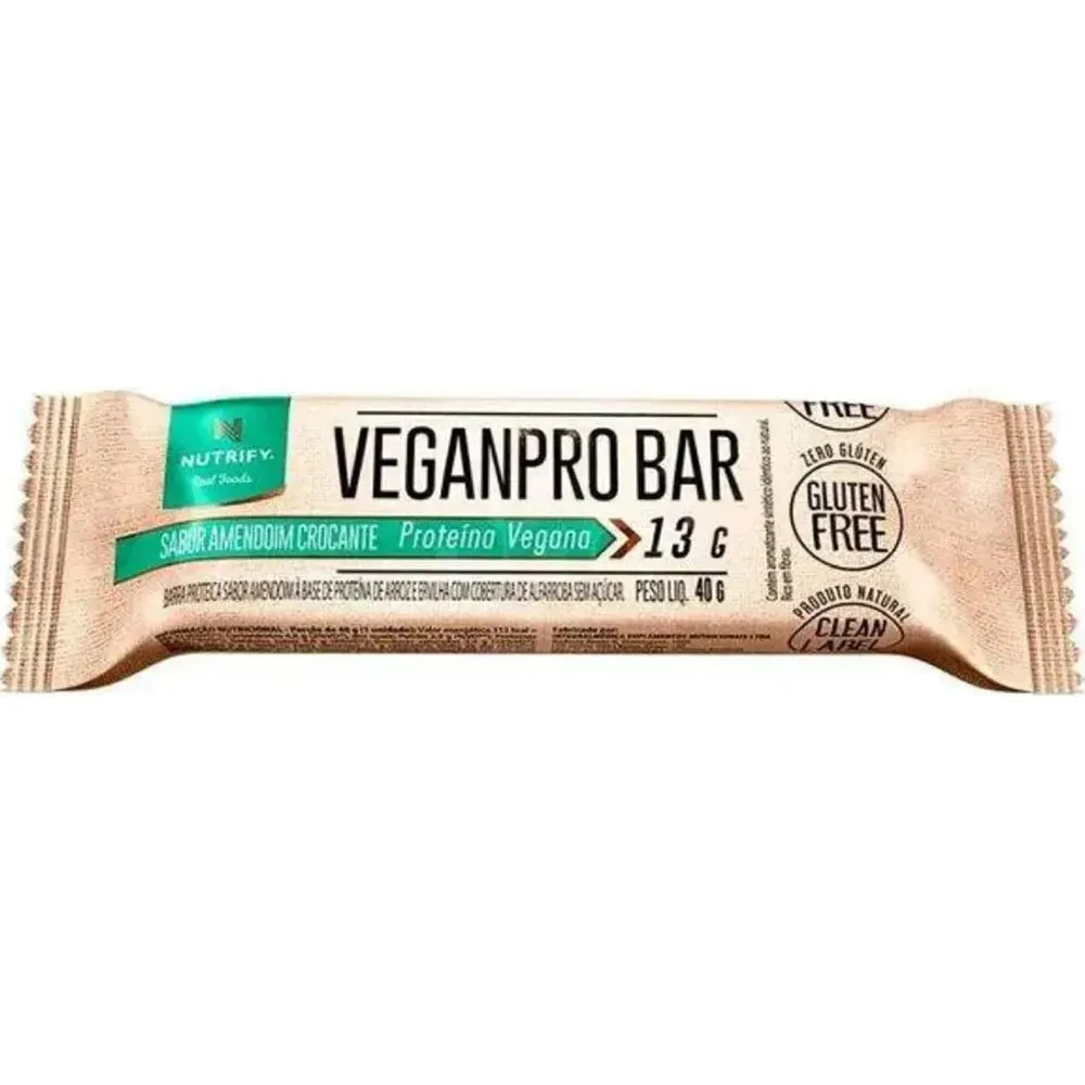 Barra de Proteína Nutrify VeganPro Bar Amendoim Crocante 40g
