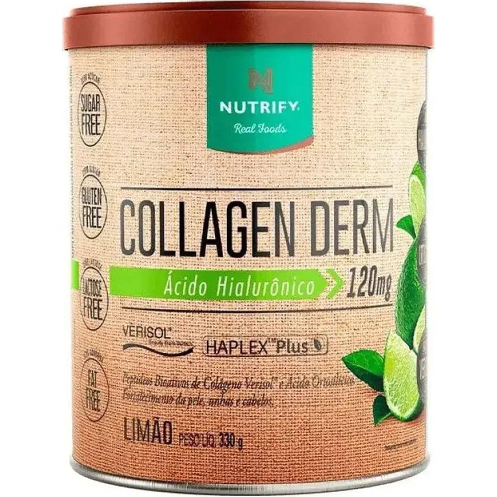 Collagen Derm Nutrify Ácido Hialurônico 120mg Sabor Limão 330g