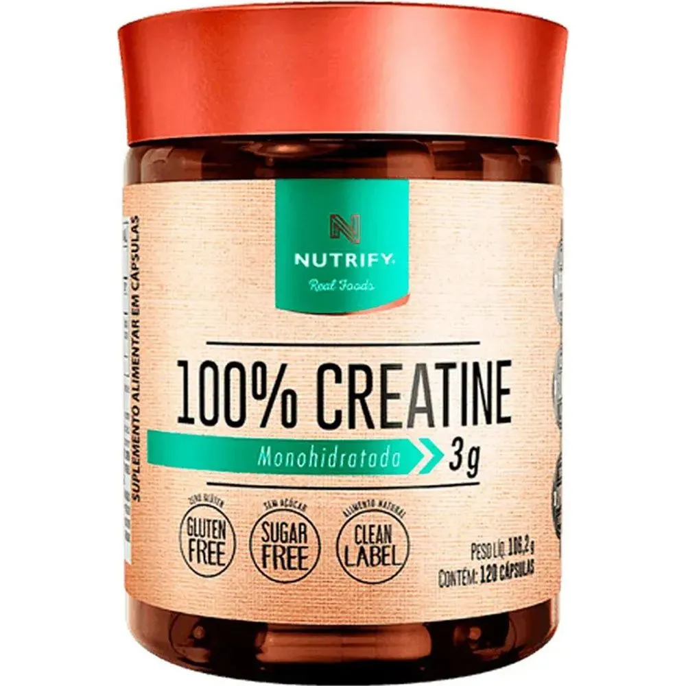 100% Creatine Monohidratada 120 Cápsulas Nutrify