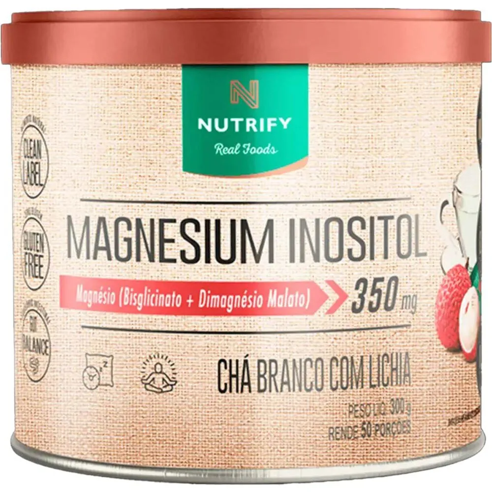Magnesium Inositol Nutrify Sabor Chá Branco com Lichia 300g