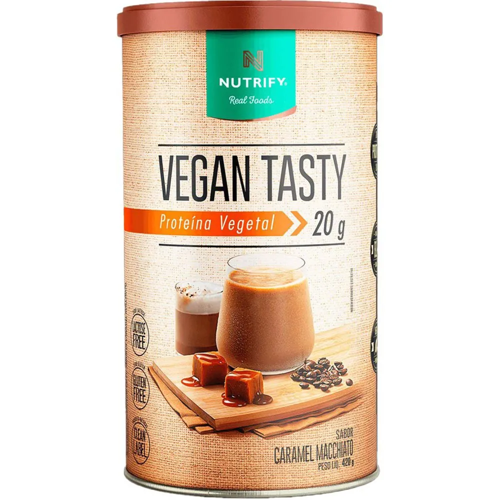 Vegan Tasty Nutrify Proteína Vegetal 20g Sabor Caramel Macchiato 420g