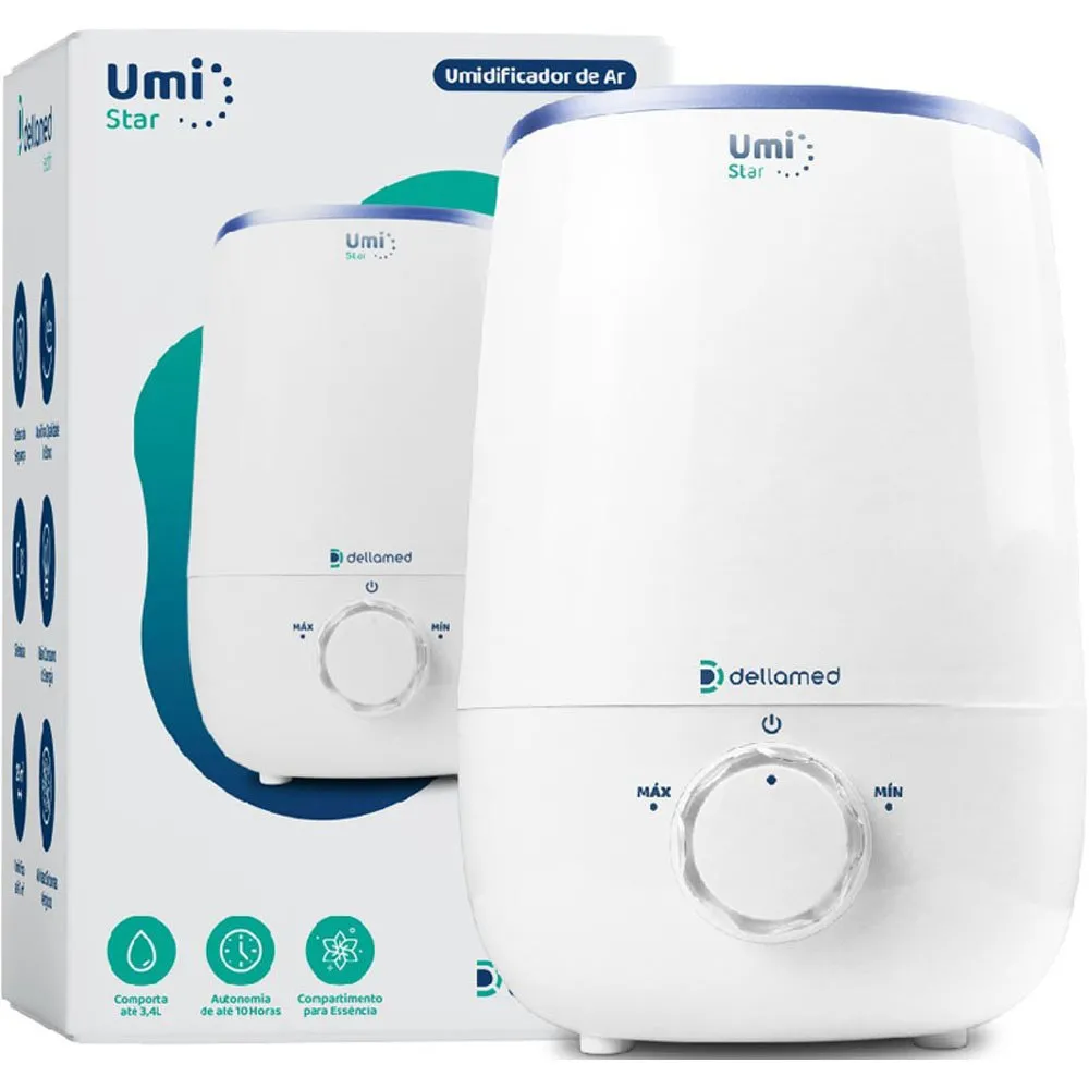 Umidificador de Ar Ultrassônico 3,4 Litros Umi Star Dellamed